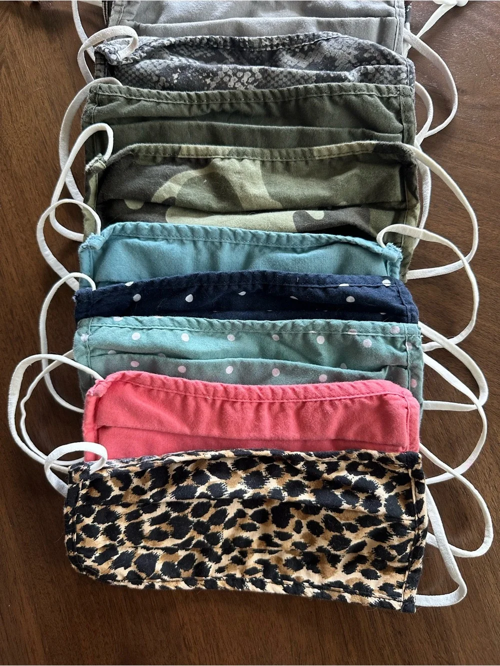 Reusable Face Mask Pack - Mixed Colors (Pink, Blue, Green, Camo, Leopard)